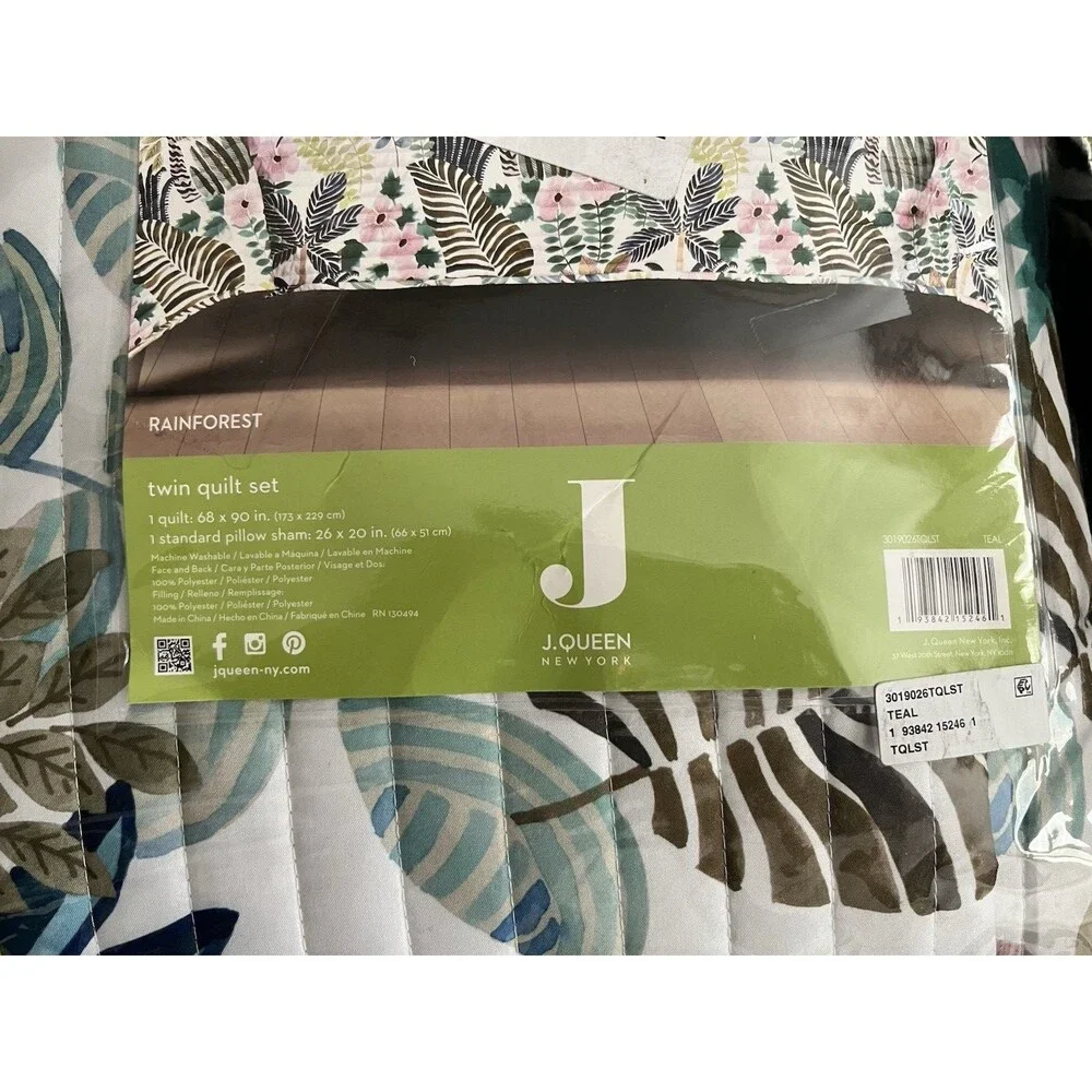 J by J Queen Luxury Rainforest Twin/Twin XL Size 2-Pc Quilt Set $230